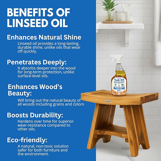 EcoDecors Loveable 24 oz Spray Bottle Teak Oil and Loveable Protection 16 oz Teak Sealer For Outdoor Furniture