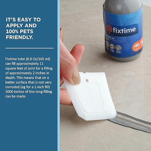 Silicone Tile Repair Kit, Premixed Fast-Drying Gray Caulk, 8oz