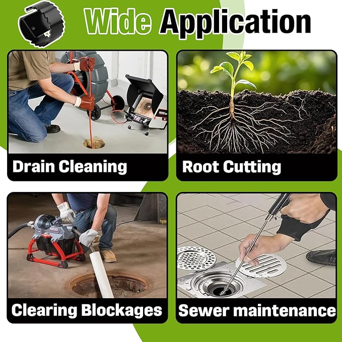 3HDB Heavy Duty Root Saw Drain Cleaner Cutter for General Wire 5/8" to 3/4" Drain Cables with Connectors, Alloy Steel Root Cutter Blade for Sewer Line & Pipe Drains Cleaning