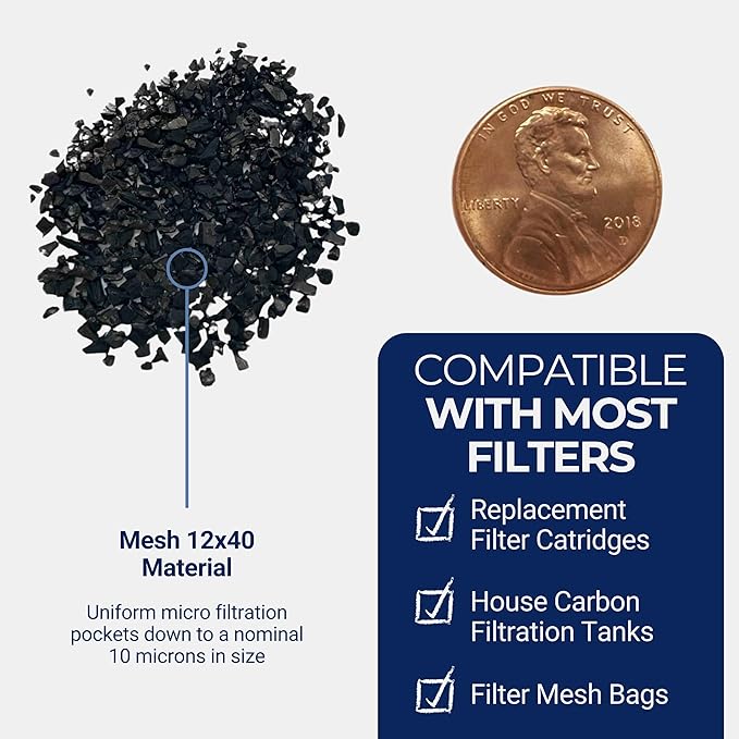 IPW Industries Bulk Activated Carbon - Coconut Shell Granular Activated Charcoal (GAC) for Water Filtration - Replacement Media for Pre and Post Carbon Water Filters (2 lbs)