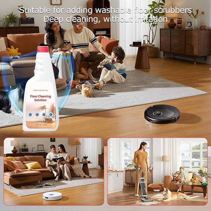Cleaner Solution for Roborock Cleaning Solution Citrus Scented, Deep Clean Residue & Streak Free for Hardwood Multi Surface, Compatible with Roborock Saros 10/10R/Z70, Q7 Q8 Q10 S7 S8 Qrevo Series