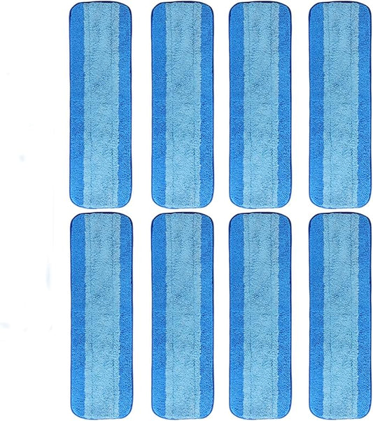 8 Pack Microfiber Cleaning Pads, Reusable Microfiber Mop Pads for 18 Inch Mop, Hardwood & Hard Surface Floors Replacement Cleaning Mop Pads, Machine Washes
