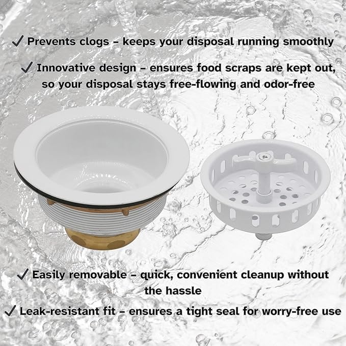 Westbrass Wing Nut Style Large Kitchen Sink Basket Strainer, 2 Pack, Powder Coat White, D2135-50