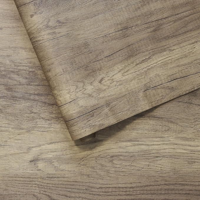 Brown Wood Contact Paper for Cabinets Drawers Wood Grain Vinyl Wrap 3D Wood Textured Wallpaper Peel and Stick Countertops 31.5"×354" Oak Maple Walnut Wood Stickers Furniture Film Wooden Wall Paper