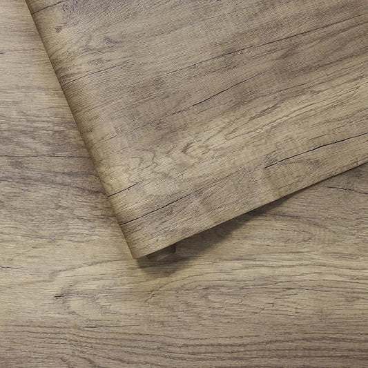 BOMENG 16"x354" Thick Brown Oak Wood Wallpaper Peel and Stick Wood Contact Paper Waterproof Vintage Wood Grain Sticker Removable Self Adhesive Vinyl Sticky Paper Countertops Furniture Closet