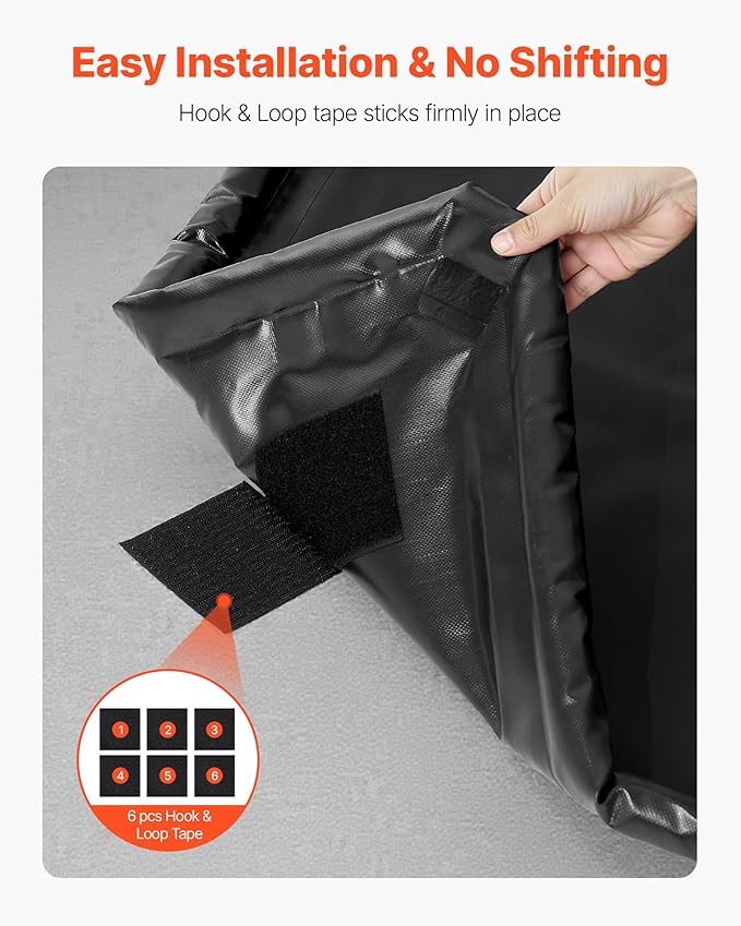 VEVOR Containment Mat, 8 ft 6 in x 20 ft, Non-Slip PVC Garage Floor Mat with a Cleaning Squeegee, Heavy Duty Durable Waterproof Protection from Snow, Rain and Mud for Cars SUVs Trucks Parking, Black