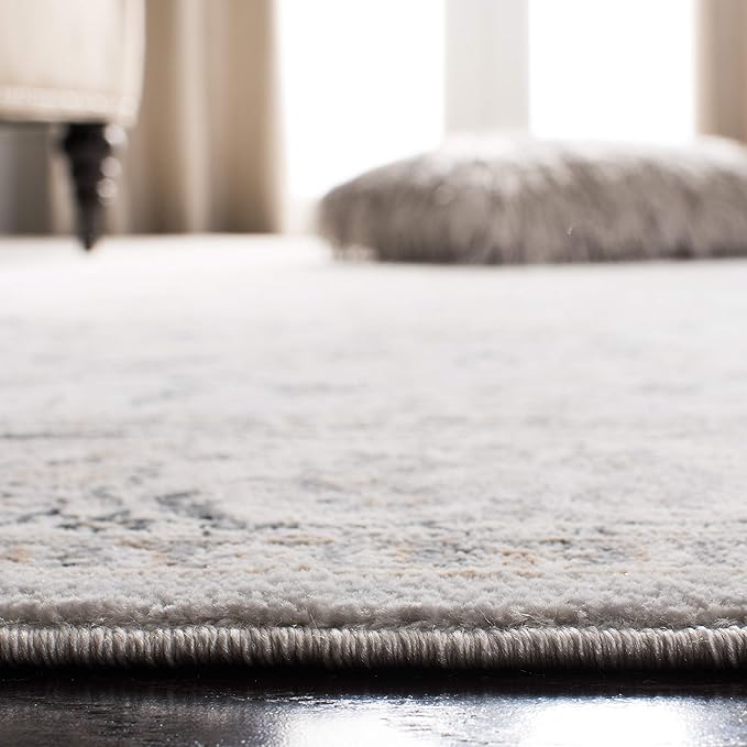 SAFAVIEH Isabella Collection Runner Rug - 2'2" x 11', Light Grey & Cream, Oriental Design, Non-Shedding & Easy Care, Ideal for High Traffic Areas in Living Room, Bedroom (ISA912F)