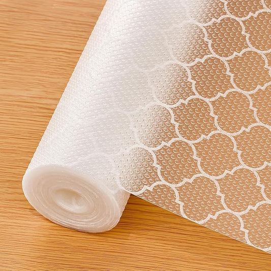Cooyes Shelf Liner for Kitchen Cabinets – Non-Adhesive Waterproof EVA Liner for Drawers and Cabinets – Durable, Easy-to-Cut Shelf Paper with Modern Pattern