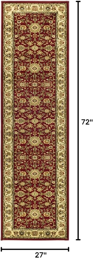 SAFAVIEH Lyndhurst Collection Runner Rug - 2'3" x 6', Red & Ivory, Traditional Oriental Design, Non-Shedding & Easy Care, Ideal for High Traffic Areas in Living Room, Bedroom (LNH212F)