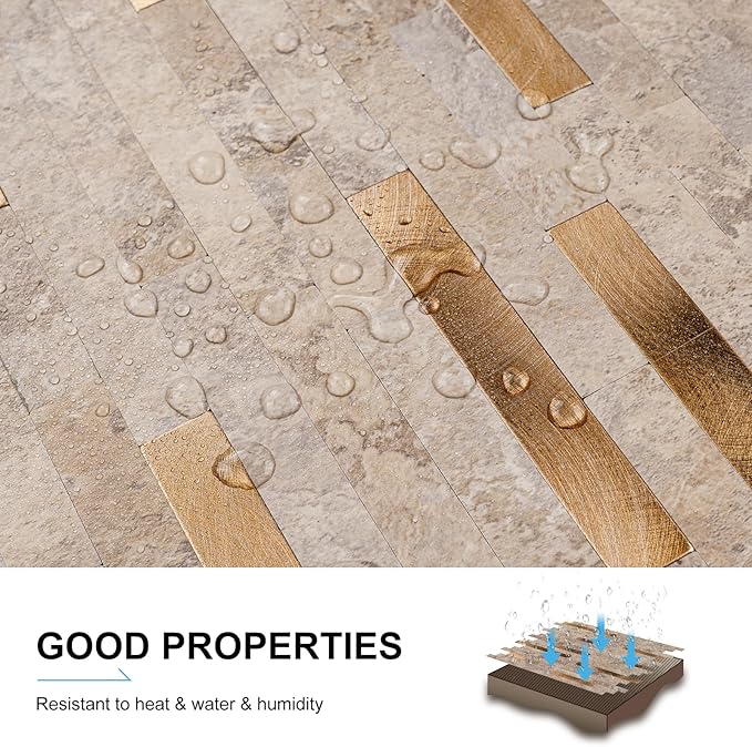 Peel and Stick Backsplash, 10-Sheet Peel and Stick Tiles PVC Wall Tile Stick on Backsplash for Kitchen