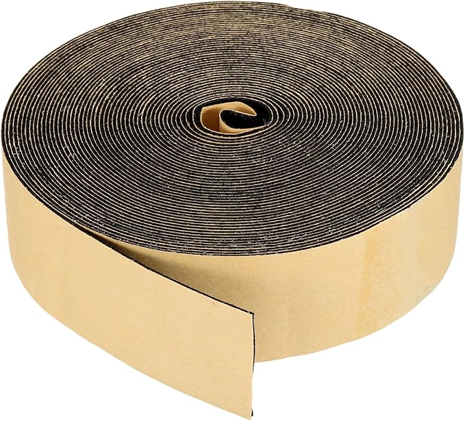 PATIKIL Foam Insulation Tape, 1-1/2" W x 1/16" t x 32.8FT Self Adhesive Weather Stripping Door Seal Strip for Door Window Air Conditioning, Black