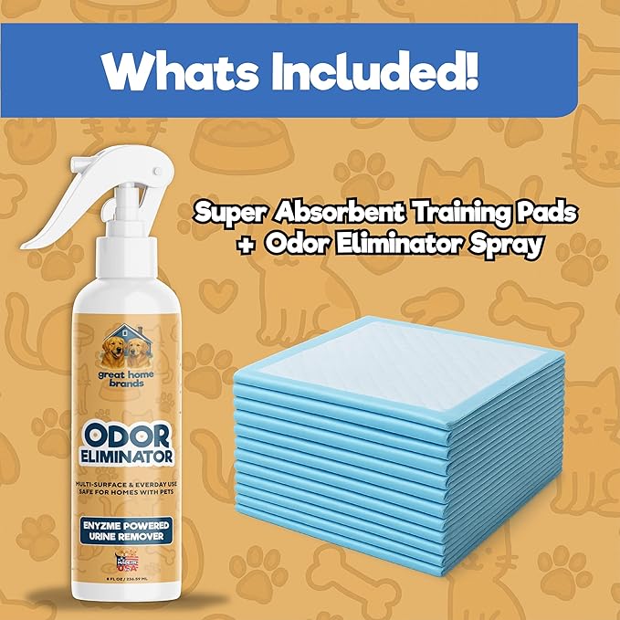 Extra Large Pee Pads for Dogs 30x23 in, 25 Count | Super Absorbent Multilayer Leak Proof Design | Quick Dry Top Layer | Includes Pet Urine Enzyme Cleaner | Disposable Potty Training Mat