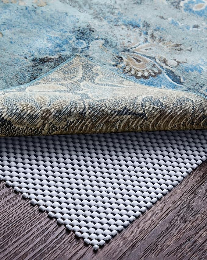 Veken 2x3 Ft Rug Pad Gripper for Hardwood Floors, Non Slip Grey Blue Rug Pads for Area Rugs, Thick Rug Grippers for Tile Floors, Under Carpet Anti Skid Mat, Keep Your Rugs Safe and in Place