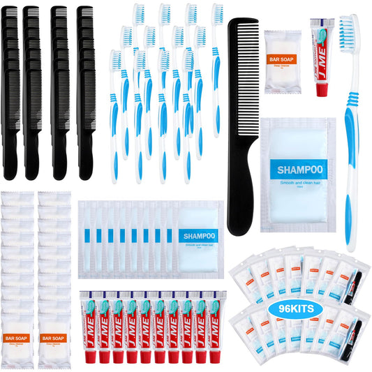 96 Sets Personal Hygiene Kit Basic Toiletry Kit Homeless Supplies - Image 1