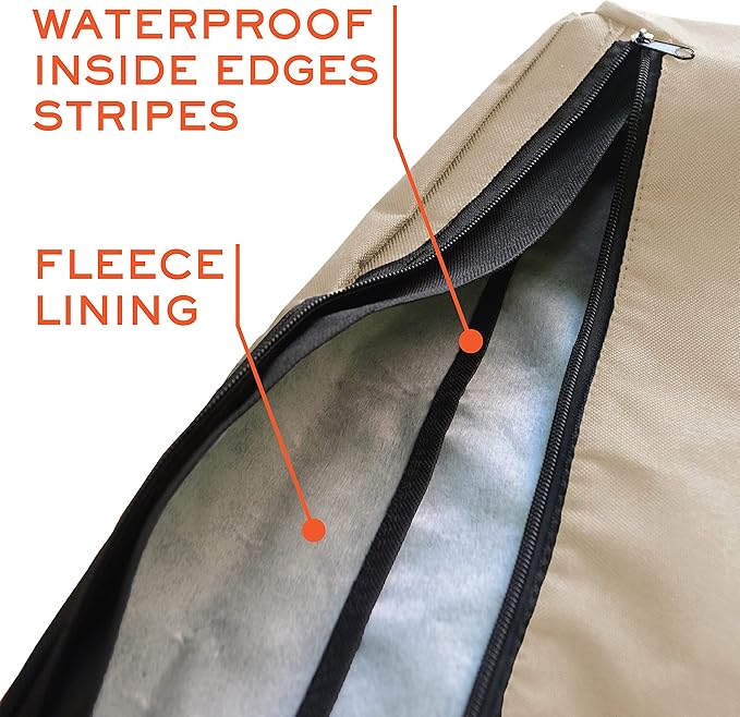 Outdoor TV Cover 40, 42, 43 inch - with Zipper, Weatherproof, Waterproof 360 Degrees Protection, Soft Non Scratch Interior - Beige