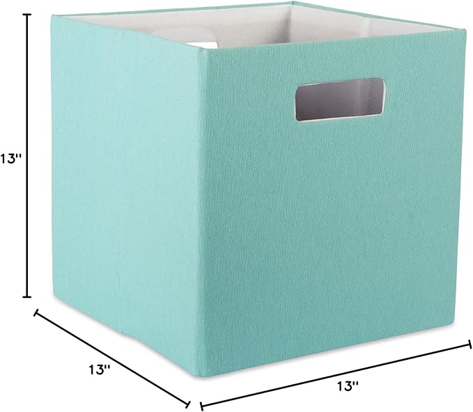 DII Poly-Cube Storage Collection Hard Sided, Collapsible Solid, Large, Aqua