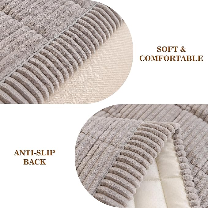 MEETSKY Couch Cover for Dog Washable, Non-Slip Grey Sofa Protector Pet Friendly Sofa Covers for 2 Cushion Couch Dog Mats for Couches Soft Furniture Covers for Loveseat, 27.6" x 59", Light Grey