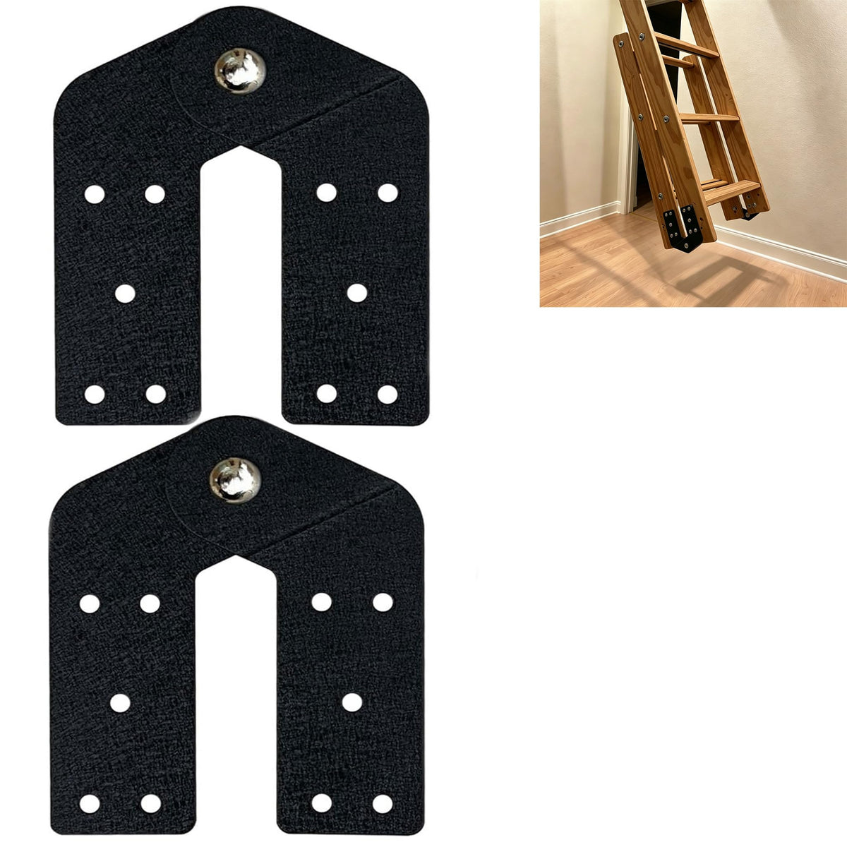Attic Ladder Hinge, 2-Pack Replacement Hinges for Folding - Image 1