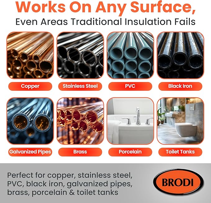 PipeWrap Pipe Insulation Spray Foam for Hard-to-Reach Areas, Fittings & Valves, Anti-Sweat Pipe Coating Spray, Stops Condensation Buildup & Prevents Dripping (Pack of 1)