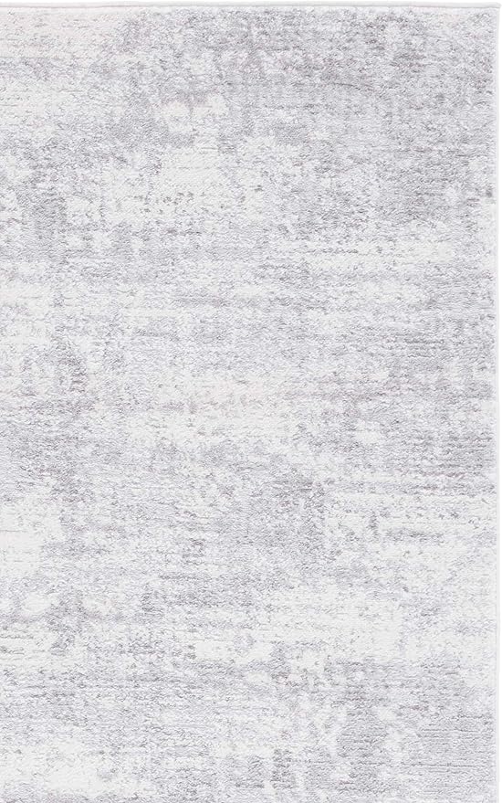 SAFAVIEH Amelia Collection Runner - 2'2" x 8', Ivory & Light Grey, Modern Abstract Design, Non-Shedding & Easy Care, Ideal for The Living Room, Dining, Bedroom (ALA700F)