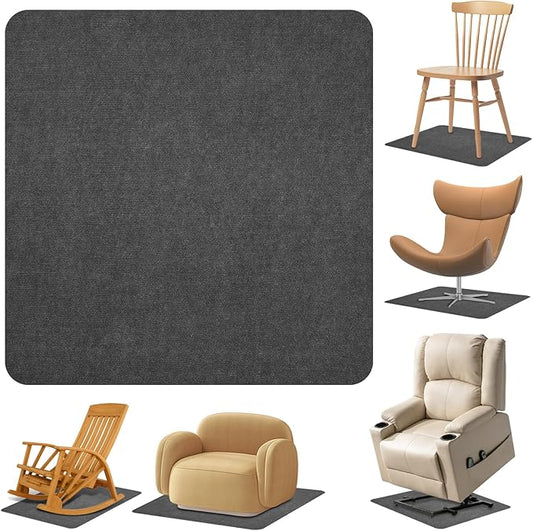 Recliner Pads for Hardwood Floors, Non Slip Recliner Grippers, Furniture Pads Floor Mats for Carpet, Anti Slide Office Chair Mat for Floor Protector, 35"x35" (1 Pack-Grey