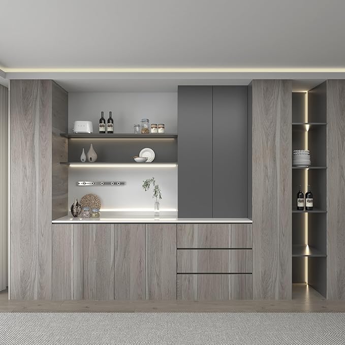 Light Wood Contact Paper Oak Contact Paper for Countertops Grey Faux Wood Wallpaper Peel and Stick Cabinet Covering 16"×354" Wood Countertop Covers Vintage Wood Grain Vinyl Wrap Wall Paper Sticker