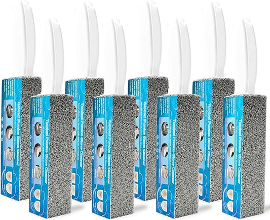 8 Pack Toilet Brush Pumice Stone for Toilet Bowl Cleaning, Scouring Stick for Hard Water Stains, Limescale, Calcium, Rust from Toilets, Bathtubs, Grills, Pools & Sinks