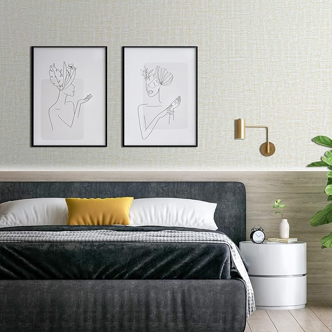 Peel and Stick Wallpaper Beige Grass Cloth Wall Paper - 15.7 x 98 Inch Self Adhesive Wallpaper Peel and Stick, Easy to Paste Wall Contact Paper for Stand Liner, Table and Door Makeover Decor