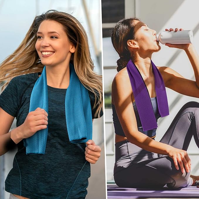 BBTO 100 Pack Cooling Towel - Microfiber Cold Sports Sweat Rags Neck & Face Breathable Ice Chilly Towel for Gym Yoga Golf Workout Beach Accessories