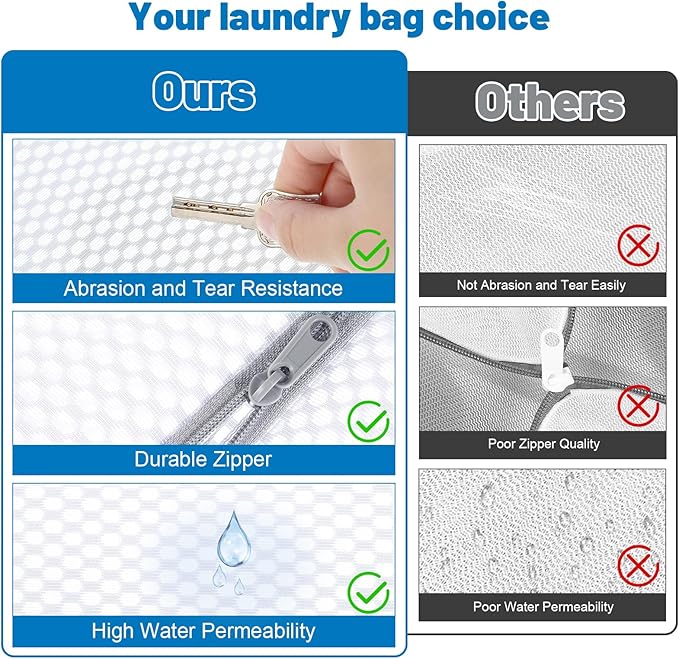 4-Pack Durable Honeycomb Mesh Laundry Bags for Delicates - 12x16 Inches Lingerie Bags for Washing Delicates with Sturdy Zippers, Protect Clothes in Washing Machine for Home, College & Dorm (Medium)