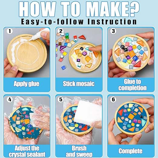 Mosaic Crystal Grout, Mosaics Tile Tools, Mosaic Tile Accessories – Essential for Handmade Grouting and Perfect for DIY Craft Projects (Azure, 4.5oz)