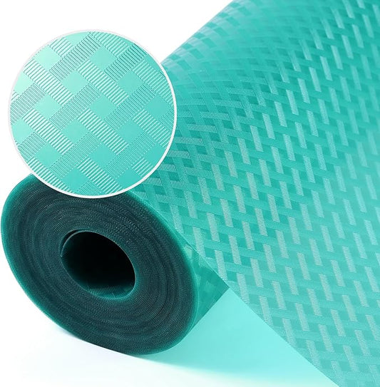 Blue Shelf Liners for Kitchen Cabinets Refrigerator Liners Waterproof & Oil-Proof Kitchen Cupboard Liner Drawer Mats EVA Material Non Adhesive Fridge Liner for Shelves 17.5 x 393.7 Inches