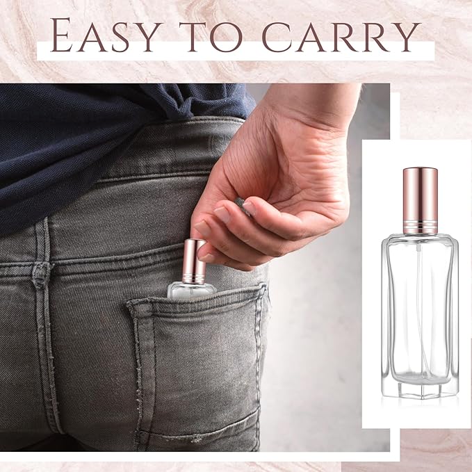 Domensi 30 Pcs 10/20/30 ml Perfume Travel Refillable Bottles Glass Spray Bottle Perfume Atomizer for Cologne Dispenser Leak-proof Fragrance Bottles Atomizer Pump Bottle Kit (Rose Gold)
