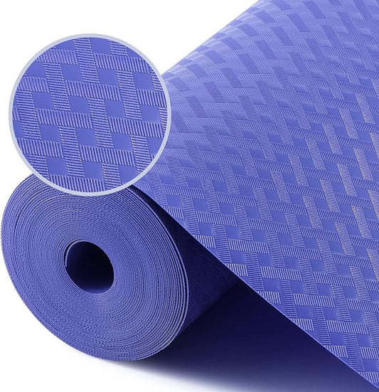 Shelf Liners for Kitchen Cabinets Refrigerator Liners Waterproof Plastic Kitchen Cupboard Liner Non Adhesive Drawer Mats EVA Material Fridge Liner for Shelves - Blue 11.8 x 118 Inches