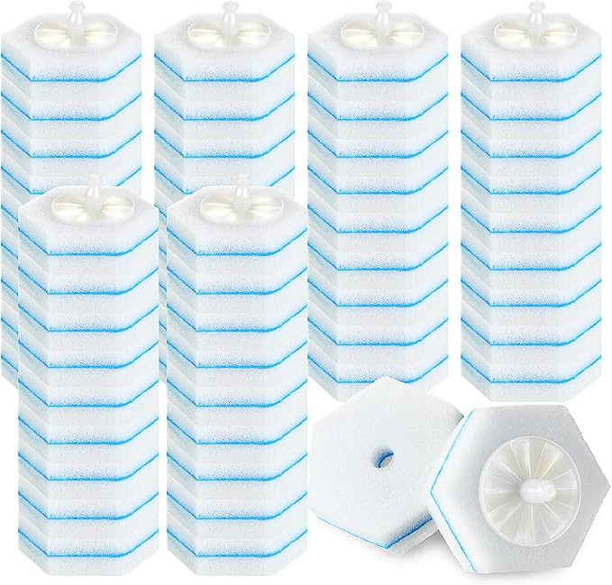 50 Pcs Disposable Toilet Brush Refills, Toilet Bowl Cleaning Wand Refills, Toilet Brush Replacement Head for Bathroom and Toilet Cleaning