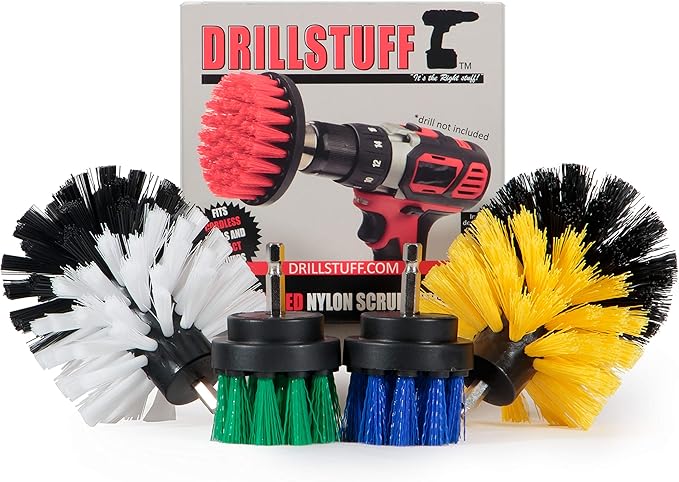 Cleaning Brushes for Cordless Drill - Small Round Boat Accessories Cleaning Brush - Kitchen Sink Scrub Brush - Car Detailing Rotary Wheel Brush - Shower Cleaner Brush for Drill - Tile and Grout Brush