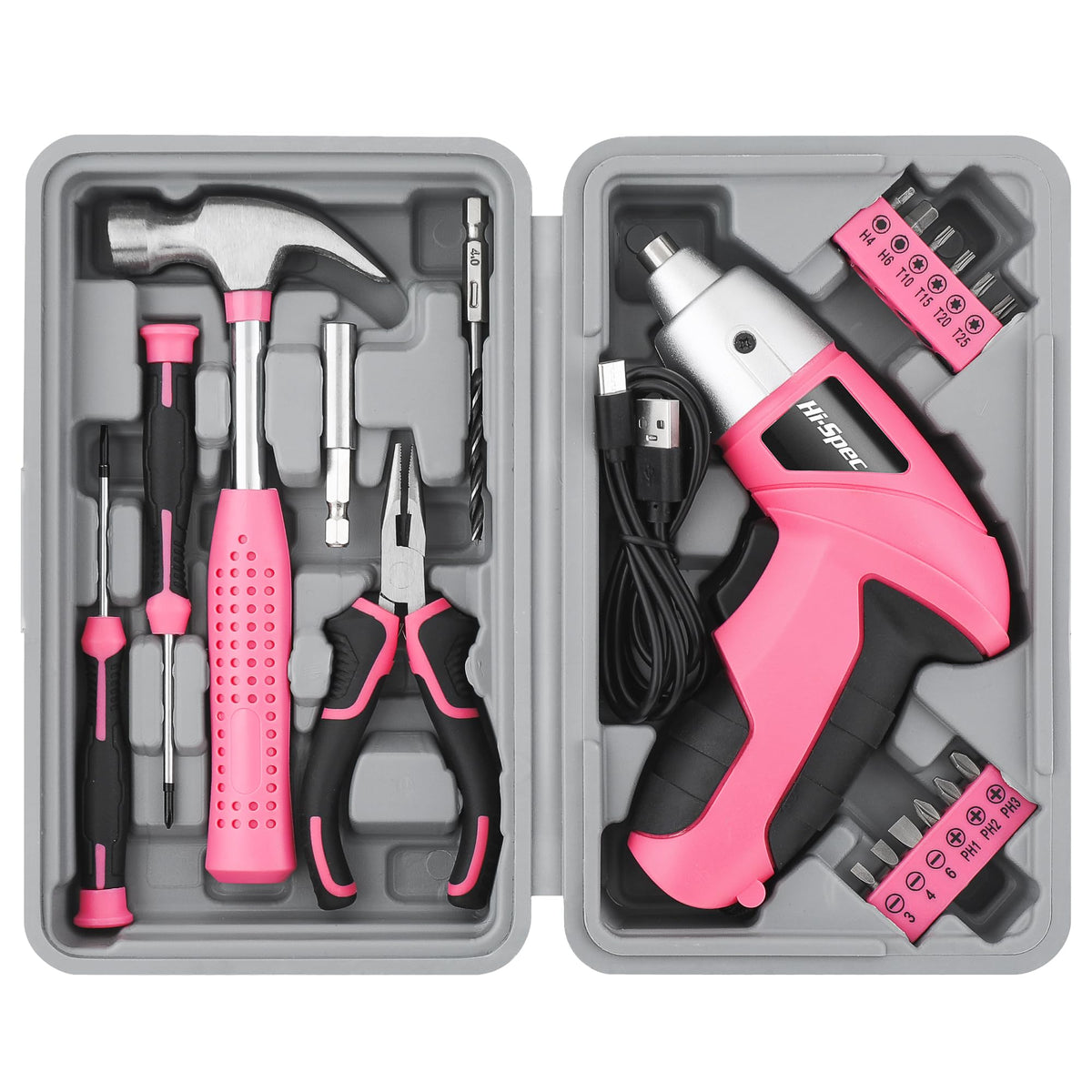 Hi-Spec 3.6V Cordless Electric Screwdriver and Tool Kit | Hand Tools - Image 1