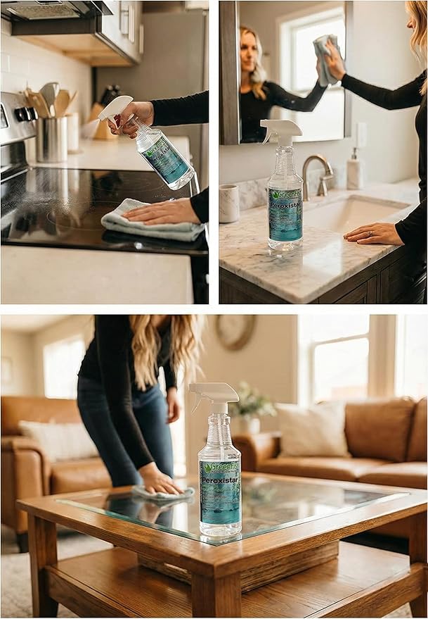 GreenFist Hydrogen Peroxide All Purpose Surface (Glass, Carpet,Stain Remover) Cleaner (1 Quart, 32 oz Spray)