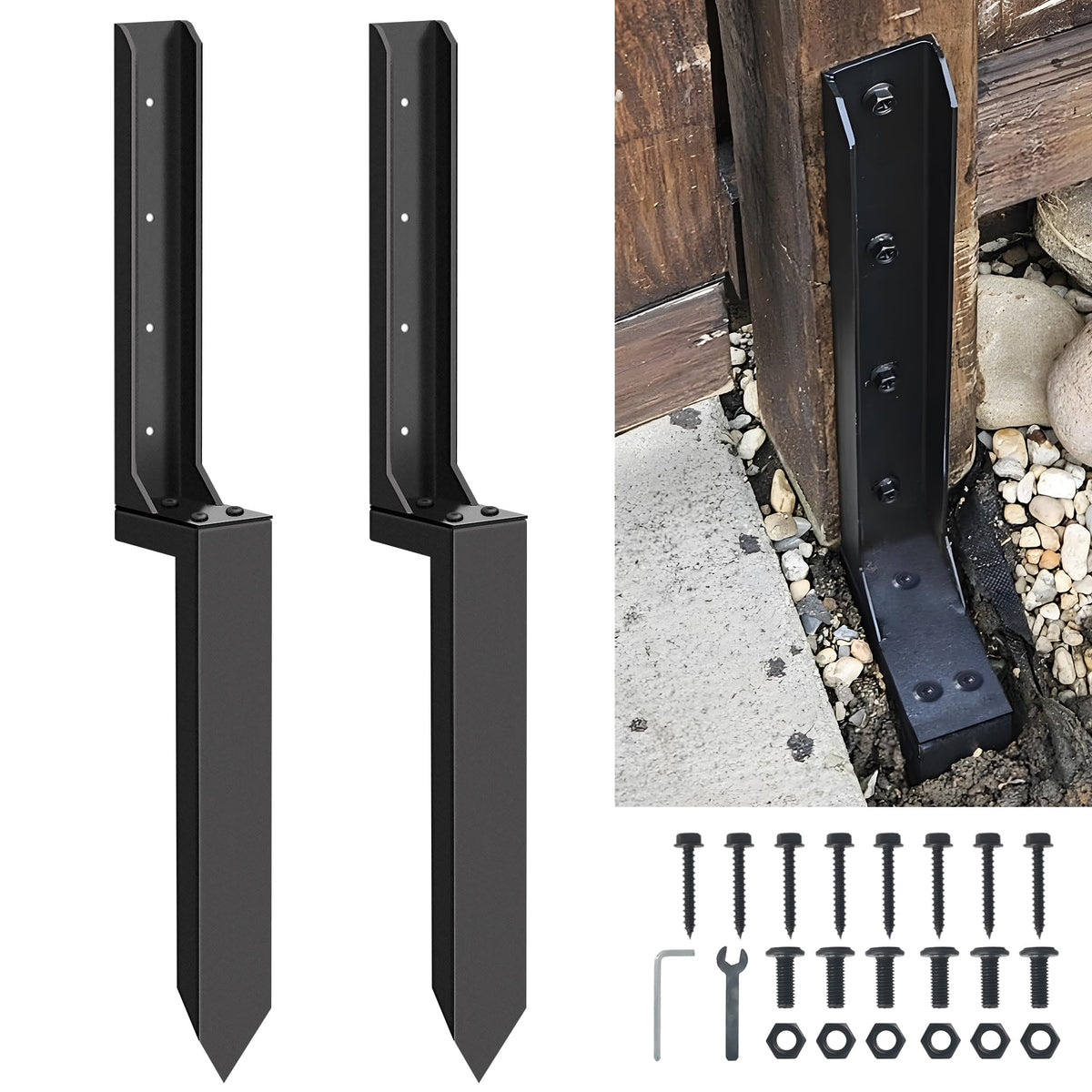 2 Pack Fence Post Repair Kit - 31.6" H Heavy Duty Fence | Home Repair - Image 1