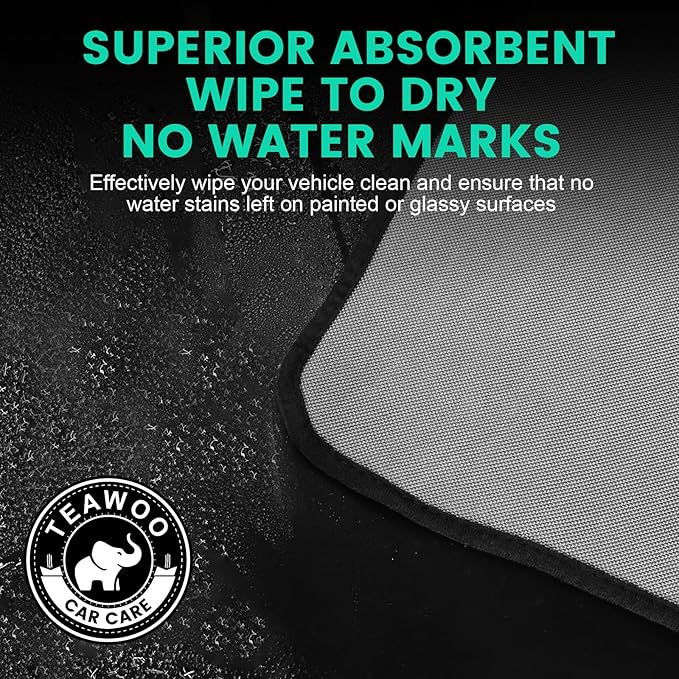3-Pack Microfiber Towels for Cars (24" x 35"), Extra Large Super Absorbent Car Drying Towel, Drying Towel for Car & Trucks, Car Towels Drying with No Streaks & Scratches