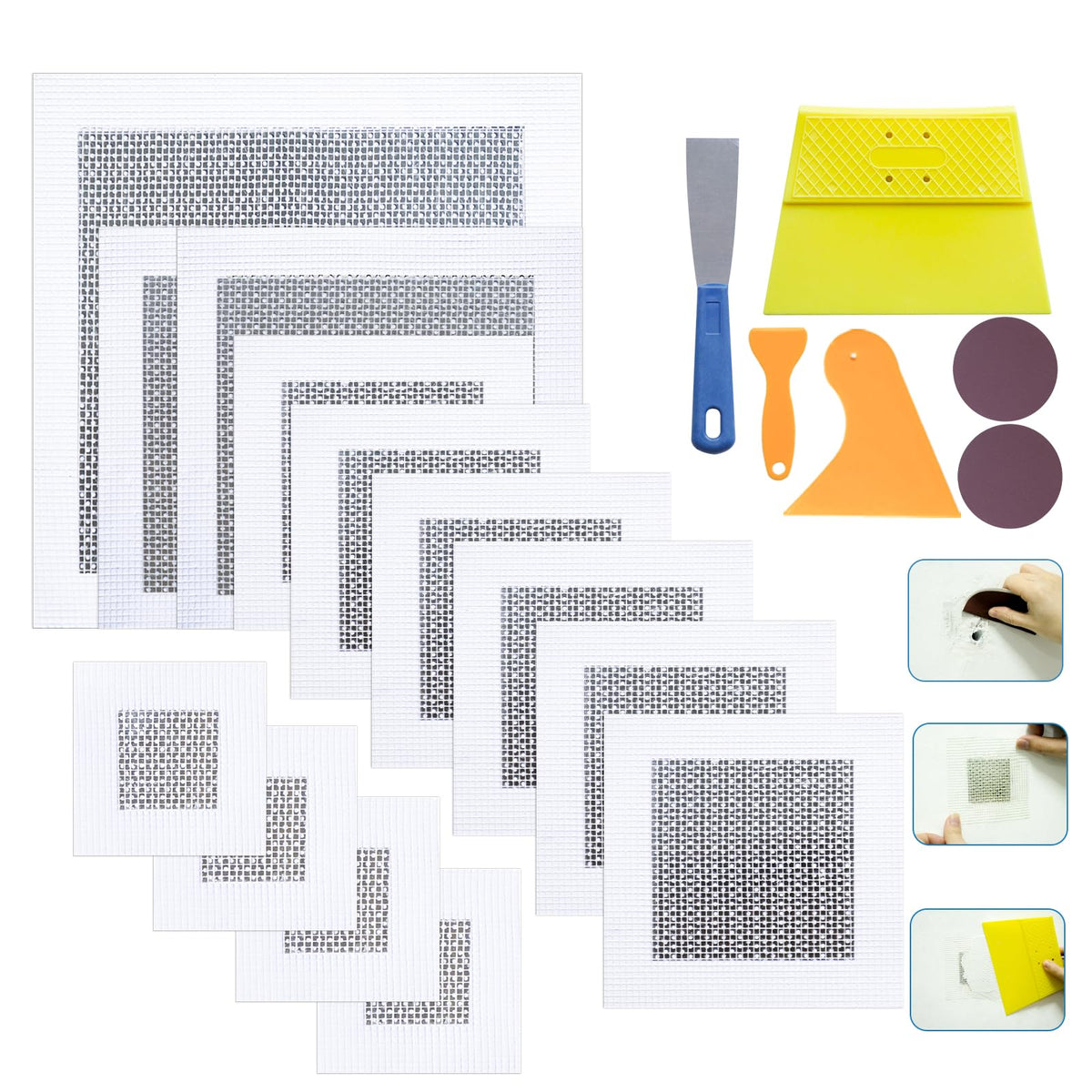 HOMMEE 19Pcs Drywall Patch Repair Kit, 4/6/8/10 inch | Home Repair - Image 1
