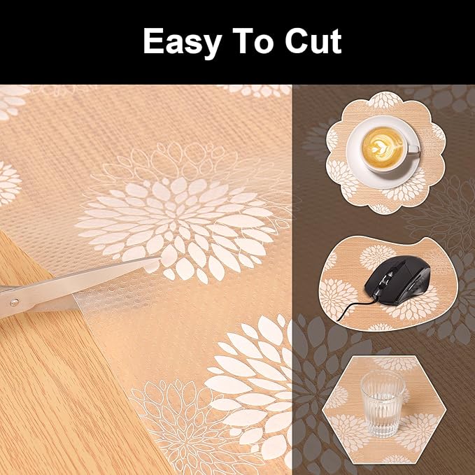 Cooyes Shelf and Drawer Liners for Kitchen Cabinets, Non Adhesive Cabinet Liner, EVA Waterproof Durable Non-Slip Drawer Mats for Shelves, Refrigerator, Storage, Desks（17.5" W x 78.7" L）