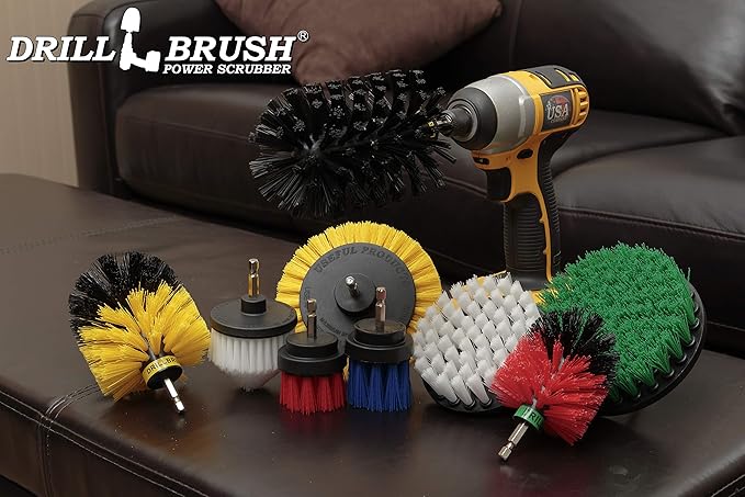 Drill Brush Power Scrubber by Useful Products - Carpet Cleaner - Car Cleaning Brush Kit - Grill Brush - Oven Cleaner - Shower Cleaner - Household Cleaning Tools - Drill Brush Set - Grill Scrub Brush