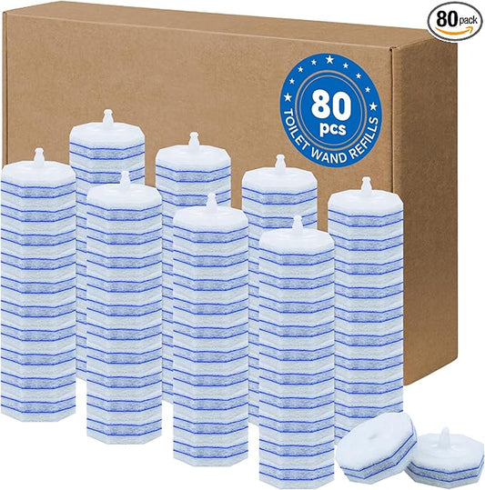 80 PCS Toilet Wand Refills Fits for Clorox Toilet Wand,Upgrade 5-Layer Disposable Bowl Cleaner Refills for Bathroom Cleaning,3X Cleaning Power,No Falling Apart