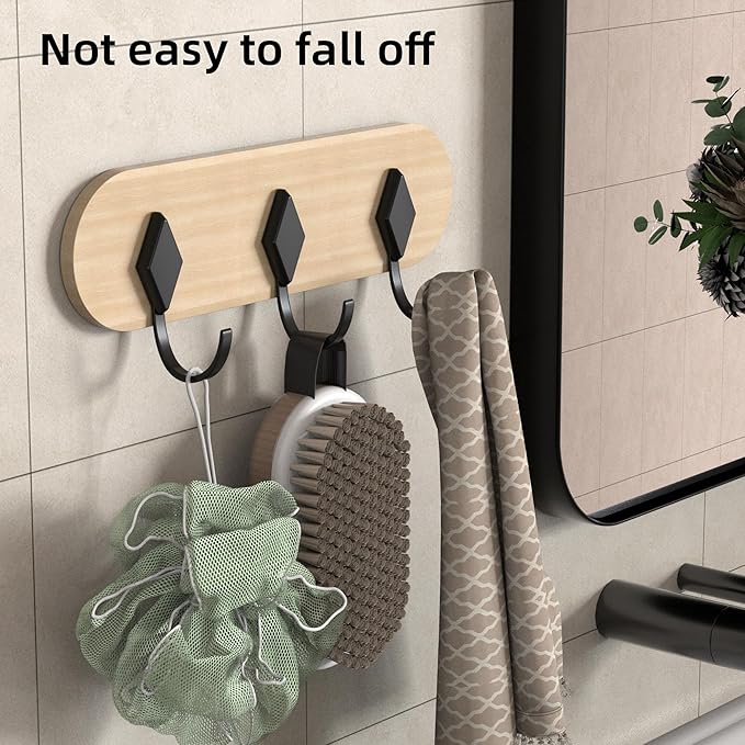 Kayqi 20 lbs (Max) Self Adhesive Aluminum Alloy Hooks for Bath, Kitchen, Bar, Office, Simple and Versatile, (Pack of 2)