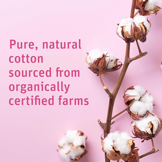 Simply Soft Premium Organic Cotton Balls 100% Pure Cotton, Certified Organic, Hypoallergenic, Large, Soft & Absorbent for Beauty, Cosmetics, Skin Care, Lint Free, 600 Count (Pack of 8)