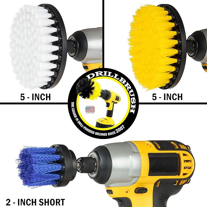 Spin Brush for Cleaning Bathroom - Cleaning Scrub Brush - Nylon Brushes for Cleaning - Soft Cleaning Brush - Thin Cleaning Brush for Tight Spaces - Boat Cleaning Brush - Tile Scrub Brush - Grout Tool
