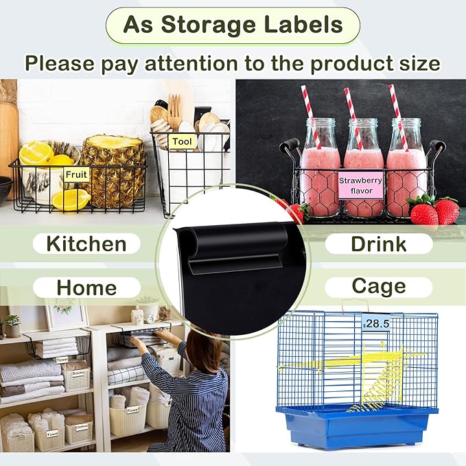 Tatuo 200 Pcs Reusable Plastic Wire Shelf Label Holders, Price Card Sign for Pantry Retail Supermarket Merchandise Shopping Mall Shop Ticket Display Holder Clip on Design, 2.36" L x 1.65" H (Black)