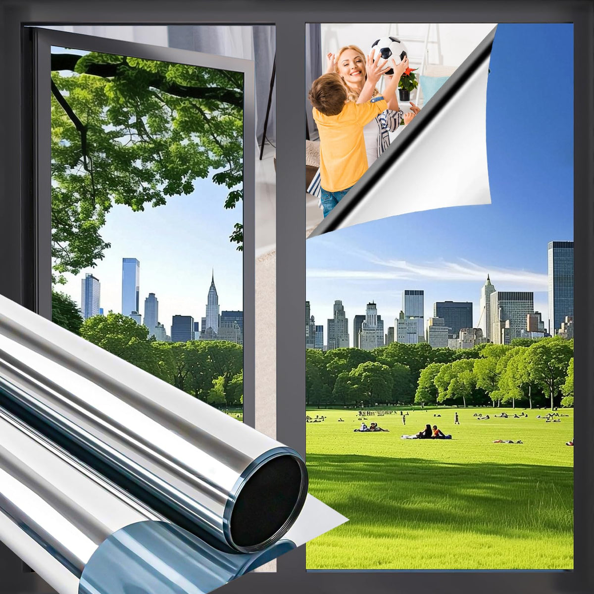 One Way Privacy Window Film Window Tint for Home See Out Not - Image 1
