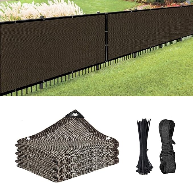 Fence Privacy Screen Balcony Sun Shade Cloth 5'x16' 80% Shade Fabric Outdoor Patio Screens Mesh Panels Apartments Railing Cover UV Protection for Backyard Garden Porch Deck